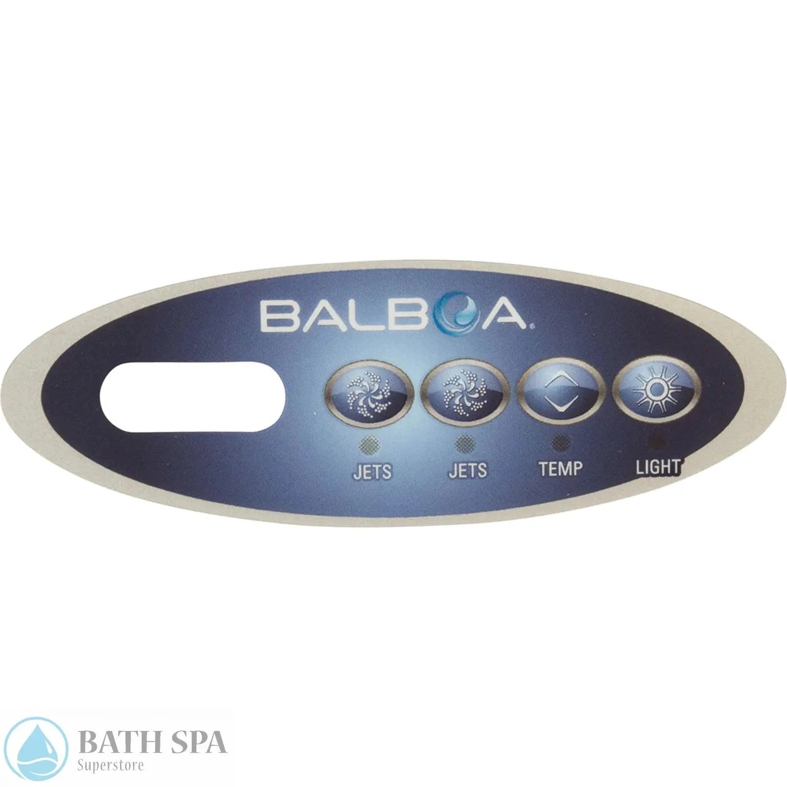 Balboa 4-Button Mini Value [2J] Topside Panel Overlay (11127) Spa Parts: Spa Topside Panel Overlays (Balboa) 11127