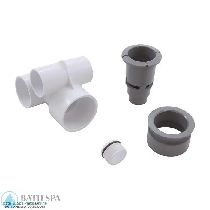 Waterway Poly Gunite Jet Tee Body [1-1/2" Slip (Air) x 1" Slip (Water)]Thd [Grey] (210-3707) Spa Parts: Spa Jets (Waterway Poly Storm Jets) 210-3707