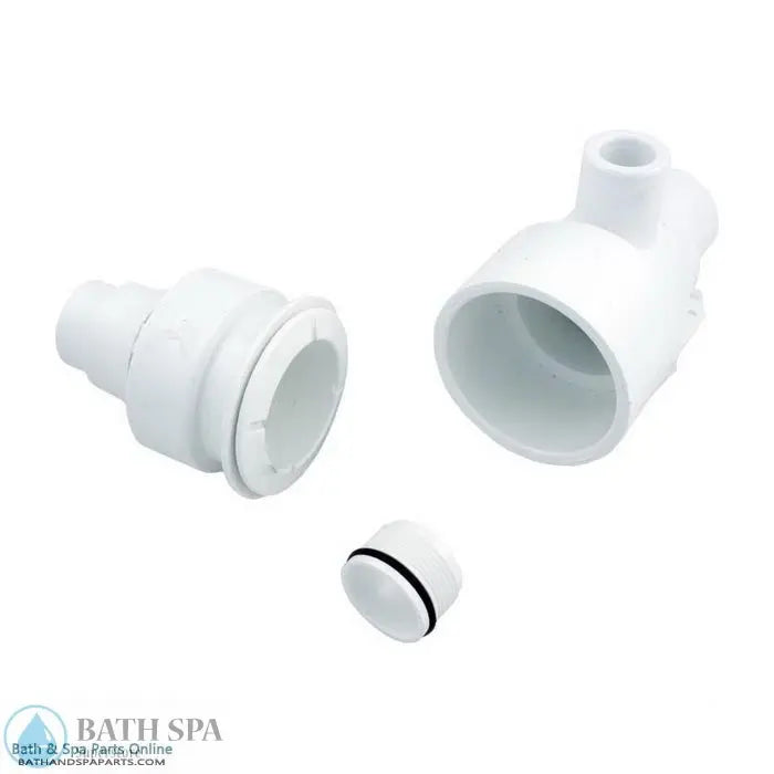 Waterway Poly Gunite Jet Straight Body [1/2" Spigot (Air) x 1" Spigot (Water)] [White] (210-3830) Spa Parts: Spa Jets (Waterway Poly Storm Jets) 210-3830