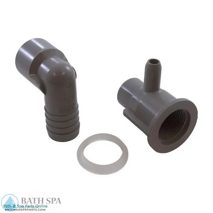 Waterway Ozone Cluster Jet Body [1" HS] [3/8" Barb (Air) x 3/8" Barb (Water)] [W/Grommet Gasket] (212-0500G) Spa Parts: Spa Jets (Waterway Ozone/Cluster Jets) 212-0500G