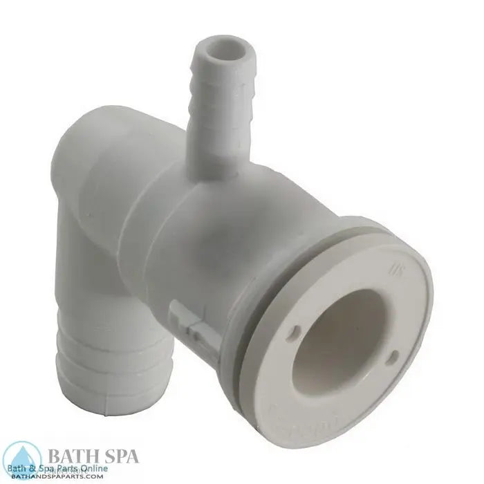 Waterway Cluster Jet Adjustable Elbow [Ell] Body [1" HS] [3/8" Ribbed Barb (Air) x 3/4" Ribbed Barb (Water)] (212-0760) Spa Parts: Spa Jets (Waterway Ozone/Cluster Jets) 212-0760