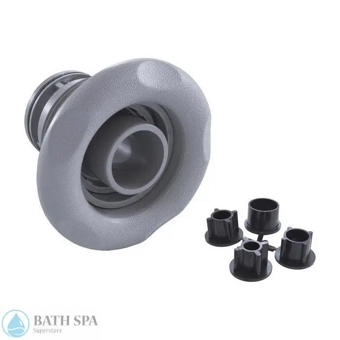 Waterway Power Swim Jet Series Jet Internal [4-3/4" FD] [Directional] [Textured Scallop] [Threaded] [Grey] (212-4887) Spa Parts: Spa Jets (Waterway Power Storm Jets) 212-4887