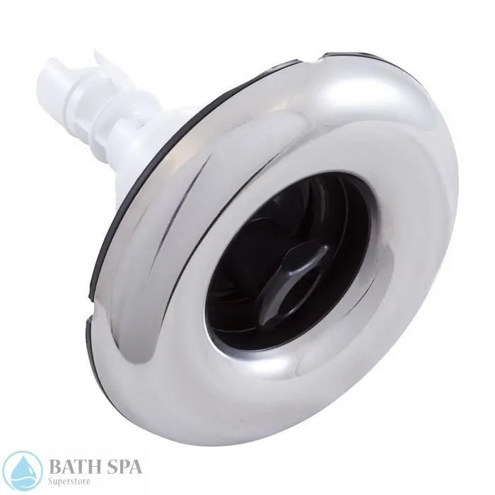 Waterway Poly Storm Jet Internal [3-3/8" FD] [Roto] [Large Face] [5-Point Scallop] [Black/SS] (212-8141S) Spa Parts: Spa Jets (Waterway Poly Storm Jets) 212-8141S