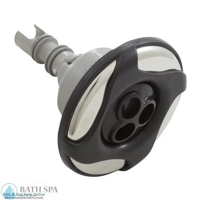 Waterway Mini Storm Jet Internal [3-1/4" FD] [Swirl] [Massage] [SS/Black] (212-8461SSM) Spa Parts: Spa Jets (Waterway Mini Storm Series Jets) 212-8461SSM