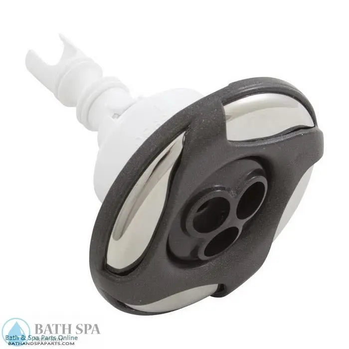 Waterway Mini Storm Jet Internal [3-1/4" FD] [Swirl] [Massage] [SS/Dark Grey] (212-8469S-DSG) Spa Parts: Spa Jets (Waterway Mini Storm Series Jets) 212-8469S-DSG