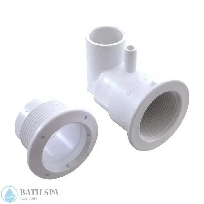 Waterway Adjustable Mini Jet Body [1-3/4"HS] [3/8" Air Barb x 3/4" Slip (Same Side)] (222-1130) Bath Parts: Bath Jet Trim (Waterway) 222-1130
