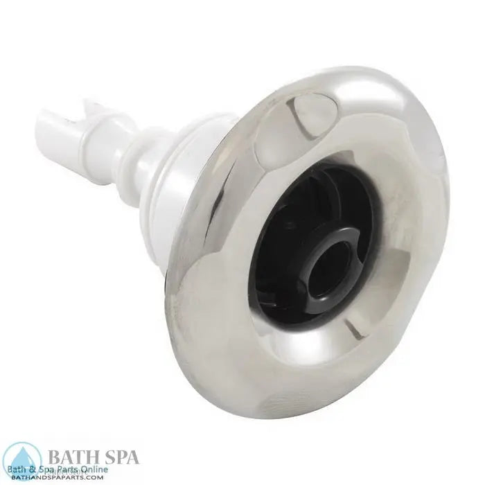 Waterway Mini Storm Jet Internal [3" FD] [Threaded] [Directional] [Scallop] [SS/Black] (229-5411S) Spa Parts: Spa Jets (Waterway Mini Storm Series Jets) 229-5411S