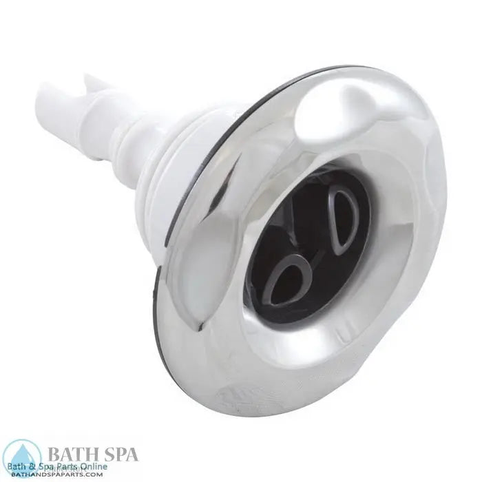 Waterway Mini Storm Jet Internal [3" FD] [Threaded] [Twin Roto] [Scallop] [SS/Black] (229-5431S) Spa Parts: Spa Jets (Waterway Mini Storm Series Jets) 229-5431S