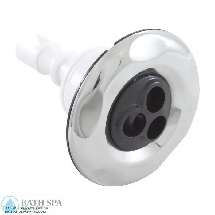 Waterway Mini Storm Jet Internal [3" FD] [Threaded] [Massage] [Scallop] [SS/Black] (229-5441S) Spa Parts: Spa Jets (Waterway Mini Storm Series Jets) 229-5441S