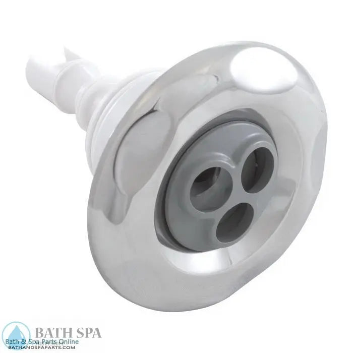 Waterway Mini Storm Jet Internal [3" FD] [Threaded] [Massage] [Scallop] [SS/Grey] (229-5447S) Spa Parts: Spa Jets (Waterway Mini Storm Series Jets) 229-5447S