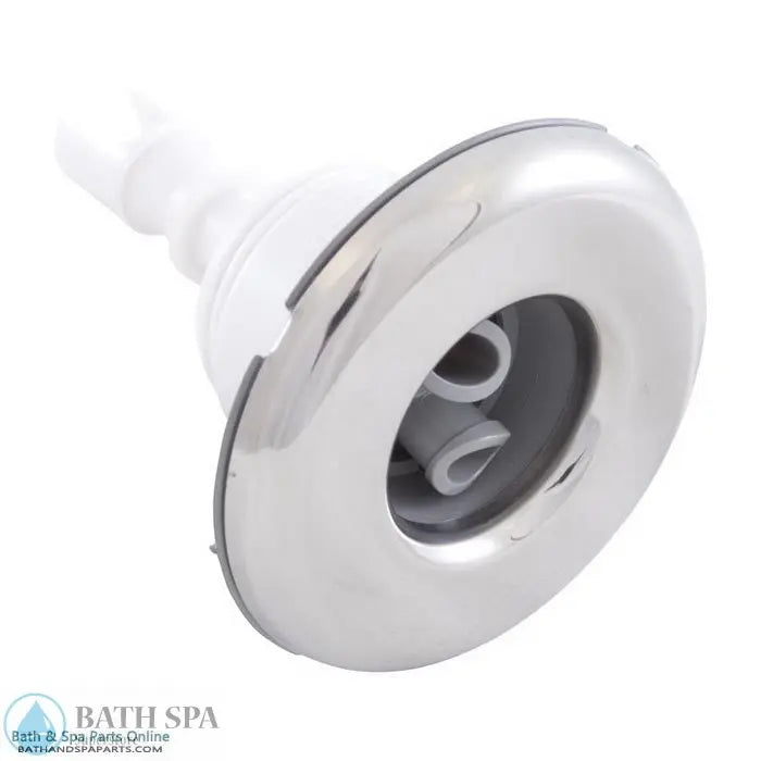 Waterway Mini Storm Jet Internal [3" FD] [Threaded] [Twin Roto] [Smooth] [SS/Grey] (229-7957S) Spa Parts: Spa Jets (Waterway Mini Storm Series Jets) 229-7957S