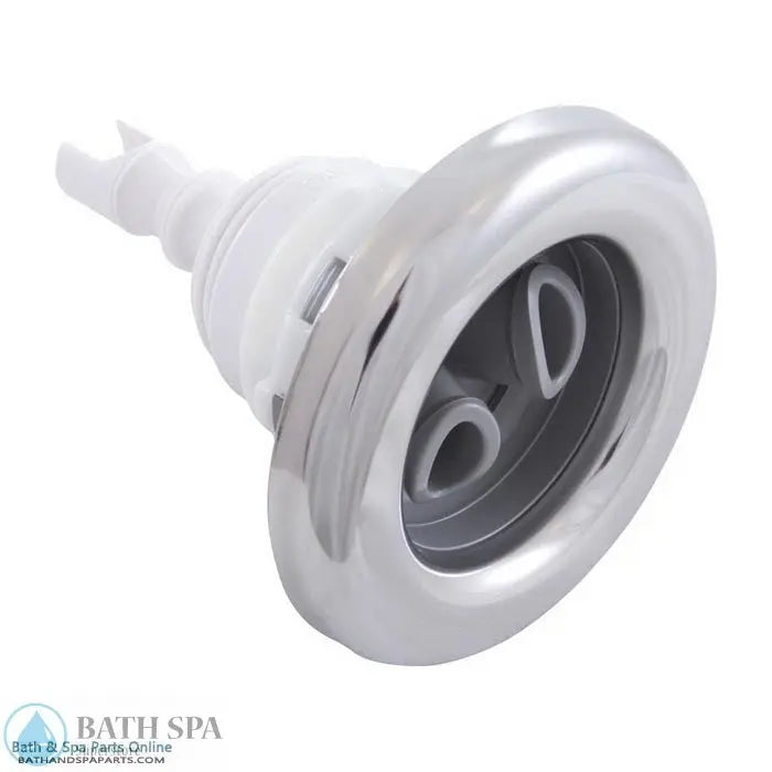 Waterway Poly Storm Internal [3-3/8" FD] [Threaded] [Twin Roto] [Smooth] [Grey/SS] (229-8127S) Spa Parts: Spa Jets (Waterway Poly Storm Jets) 229-8127S