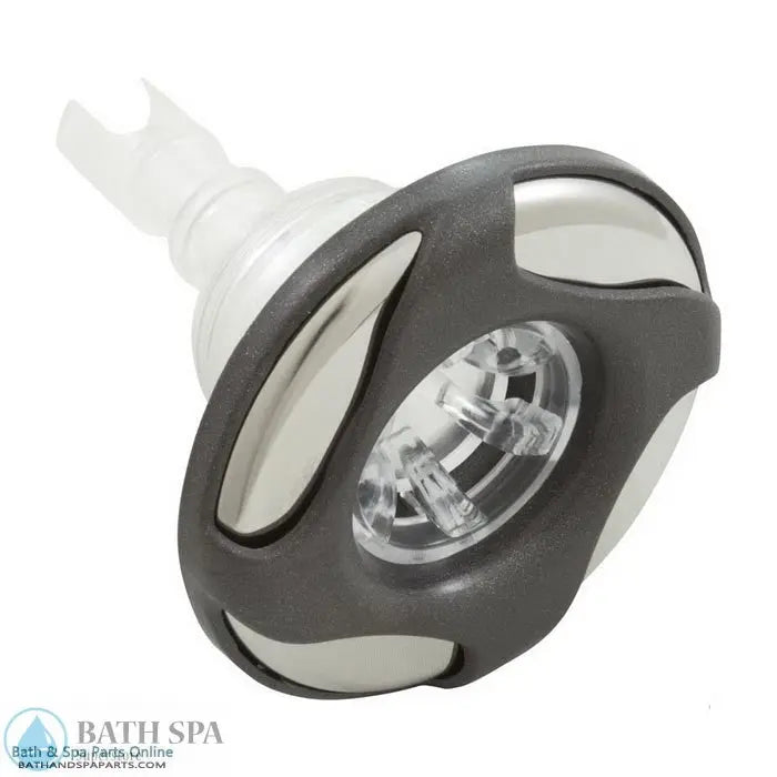 Waterway Mini Storm Glo Jet Internal [3-5/16" FD] [Swirl] [Rifled] [SS/Dark Grey] (230-0199DSGSSM) Spa Parts: Spa Jets (Waterway Mini Storm Series Jets) 230-0199DSGSSM