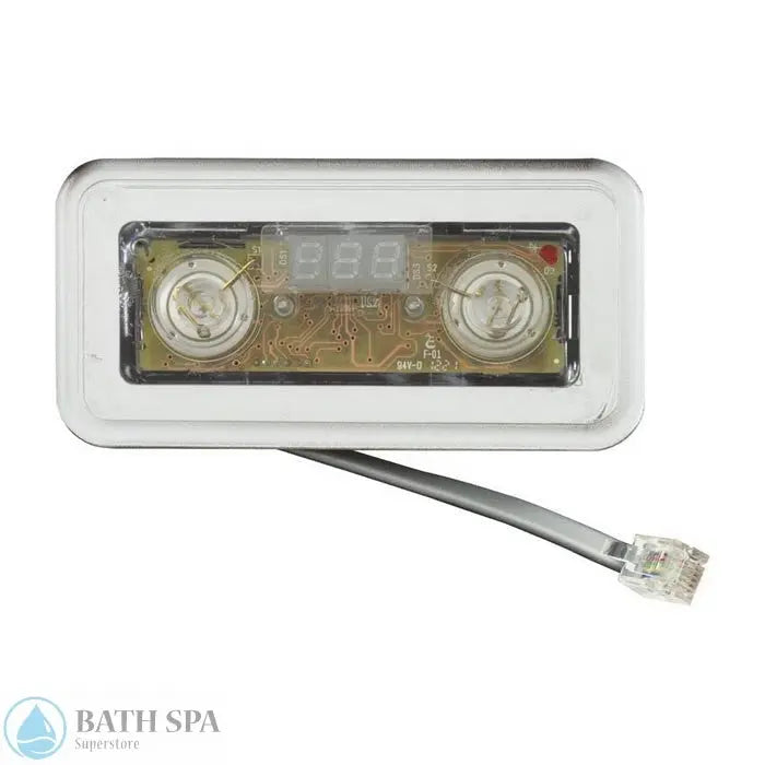 Hydro-Quip Eco-LL 2-Button Spa Topside Control Panel [Lite Leader] [7 Ft. Cord] [Rectangle] [W/O Overlay] (34-0229-U) Spa Parts: Spa Topside Panels (Hydro-Quip Topside Panels) 34-0229-U
