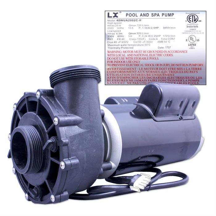 Energy Savers Pump, LX, Sundance, 48FR, SD, 2.0HP, 2Spd, 230V, 10.0/3.0A, Without Under-Chassis/Baseless