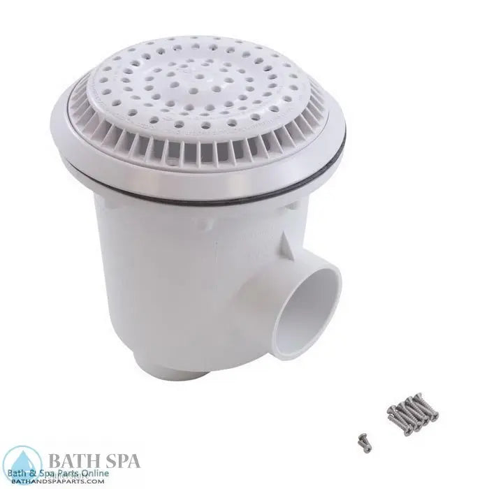 Waterway 8" Vinyl Liner Main Drain [Side x Bottom] [2-1/2" Slip] [W/ A.V. Cover] [White] (640-2680 V) Pool Parts: Pool Main Drain 54-270-1266_XL