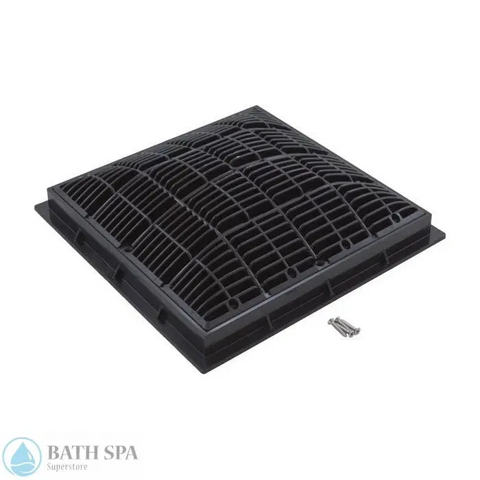 Waterway 12"X 12" Main Drain Grate & Frame [Black] (640-4721 V) Pool Parts: Pool Main Drain 55-270-2906_XL