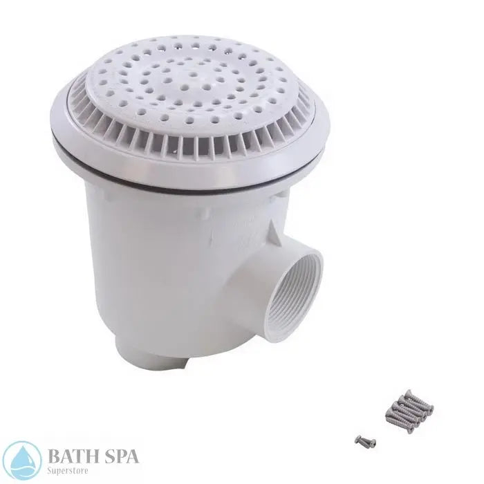 Waterway 8" Vinyl Liner Main Drain [Side x Bottom] [2-1/2" FPT] [W/ A.V. Cover] [White] (640-2690 V) Pool Parts: Pool Main Drain 640-2690_V