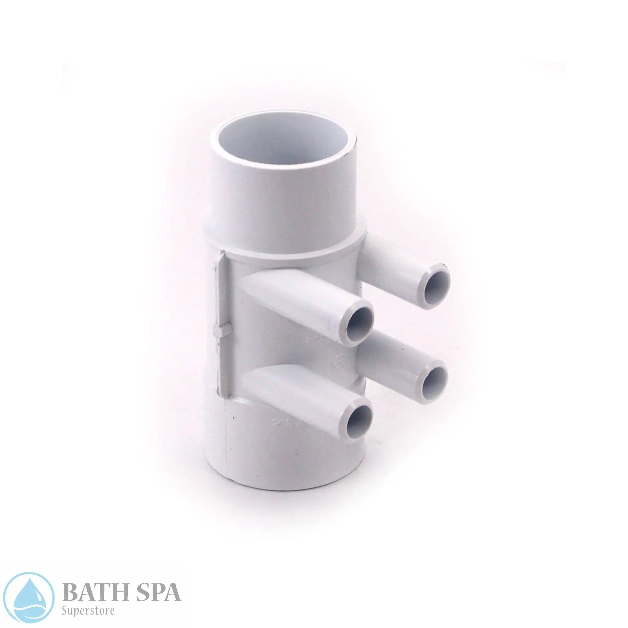 Waterway 4-Port Manifold [2" Slip x 2" Spigot x (4) 3/4" Barb Shur-Grip] (672-4160) PVC Plastic Fittings & Valves: Manifolds 672-4160