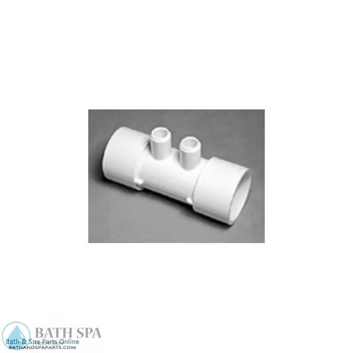 Waterway 2-Port Manifold [1-1/2" Slip x 1-1/2" Slip x (2) 3/4" Smooth Barb Shur-Grip] (672-4490) PVC Plastic Fittings & Valves: Manifolds 672-4490