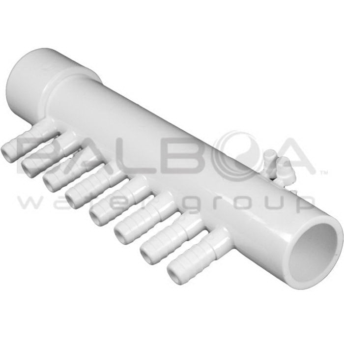 Balboa 8-Position Manifold [3/8 Barb x 1" Slip x 1" Spigot] (72082)