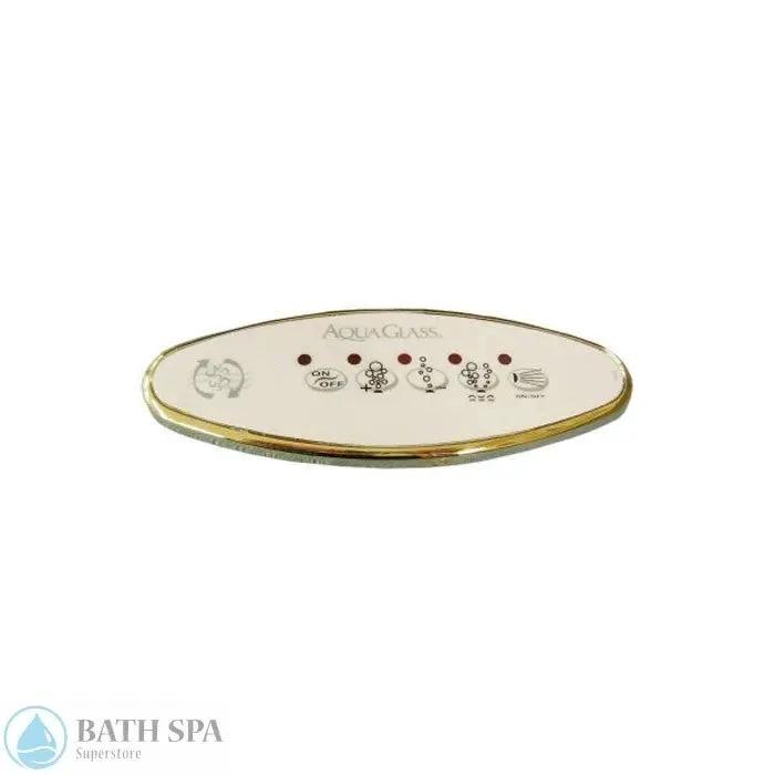 CG Air Electronic Keypad for Combined Air and Water System Polished Brass with AquaGlass Logo Oval Frame Bath Parts: Bath Topside Panels CG-AG_-COMB-L-L-B224P