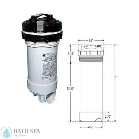Waterway 7 1/2" [25 Sq. Ft.] Top Load Cartridge Filter With Plug [2"] (502-2500) Spa Filters: Skim/Top Load Filter Waterway Skim Filters Waterway_712_Top_Load_Filter_Cartridge.1_4ae11d6f-a997-48d8-8177-e204c18c3abd