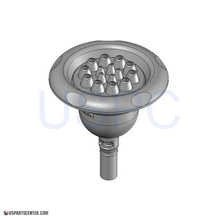 Large Cyclone Round Showerhead, Emerald Barrel Assembly 5"