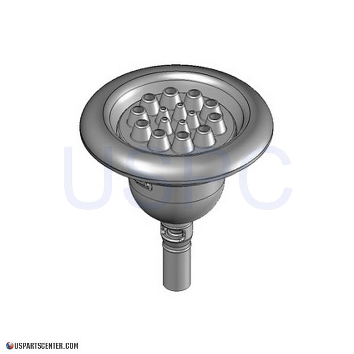 Large Cyclone Round Showerhead, Textured Barrel Assembly 5"